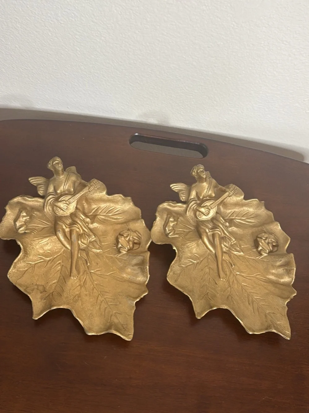 Vintage Gold Fairy Leaf Wall Decor Pair